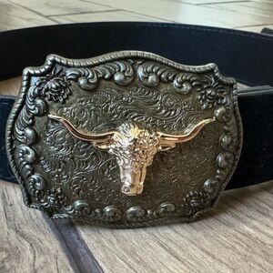 Kids Western Belt with Bullhead Buckle
